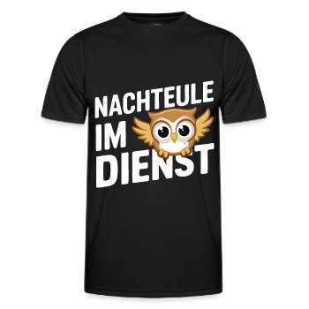 Night Owl Owl Owl Bird - Men's Functional T-Shirt - black - Front - AI Model Male 178 dark (178cm)