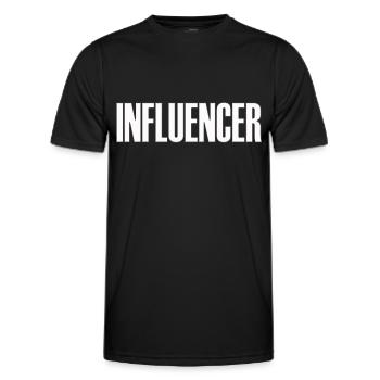 influencer youtuber fame babo sticker sticker sticker - Men's Functional T-Shirt - black - Front - AI Model Male 178 dark (178cm)