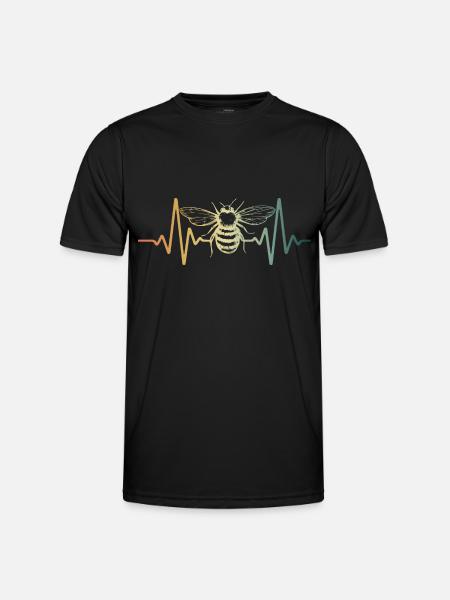 Heartbee beekeeper pulse bee - Men's Functional T-Shirt - black