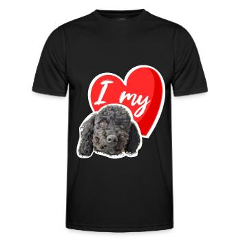 I love my poodle - Men's Functional T-Shirt - black - Front - AI Model Male 178 dark (178cm)