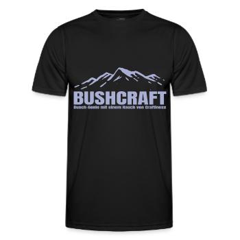 Bushcraft - Busch Genie mit Craftiness - Männer Funktions-T-Shirt - Schwarz - Vorne - AI Model Male 178 dark (178cm)