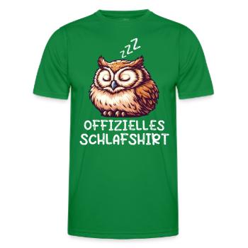 Offizielles Schlafshirt Eule Eulen Eulenliebhaber - Männer Funktions-T-Shirt - Kelly Green - Vorne - AI Model Male 178 dark (178cm)