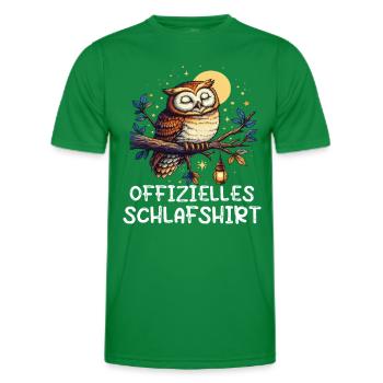 Offizielles Schlafshirt Eule Eulen Eulenliebhaber - Männer Funktions-T-Shirt - Kelly Green - Vorne - AI Model Male 178 dark (178cm)