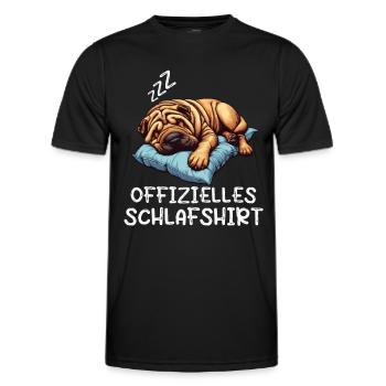 Offizielles Schlafshirt Shar Pei Shar Pei Besitzer - Männer Funktions-T-Shirt - Schwarz - Vorne - AI Model Male 178 dark (178cm)