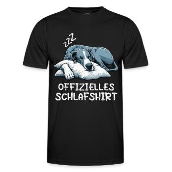 Offizielles Schlafshirt Deutsche Dogge Doggen - Männer Funktions-T-Shirt - Schwarz - Vorne - AI Model Male 178 dark (178cm)