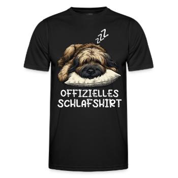 Offizielles Schlafshirt Briard Briardbesitzer - Männer Funktions-T-Shirt - Schwarz - Vorne - AI Model Male 178 dark (178cm)