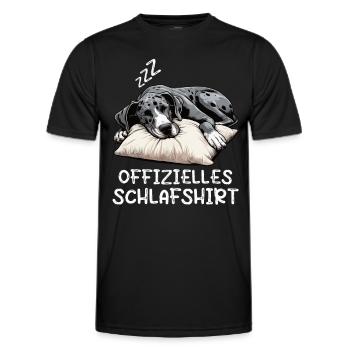 Offizielles Schlafshirt Deutsche Dogge Doggen - Männer Funktions-T-Shirt - Schwarz - Vorne - AI Model Male 178 dark (178cm)