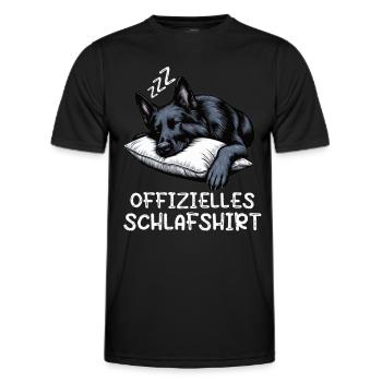 Offizielles Schlafshirt Schwarzer Schäferhund - Männer Funktions-T-Shirt - Schwarz - Vorne - AI Model Male 178 dark (178cm)