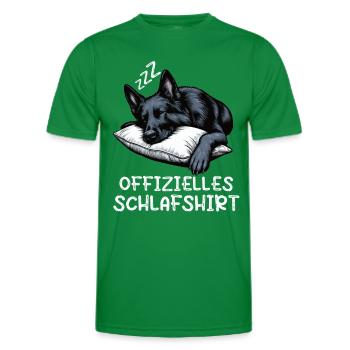 Offizielles Schlafshirt Schwarzer Schäferhund - Männer Funktions-T-Shirt - Kelly Green - Vorne - AI Model Male 178 dark (178cm)