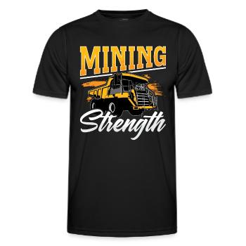 Mining Trucker Mining Strength Coal Mine Truck - Men's Functional T-Shirt - black - Front - AI Model Male 178 dark (178cm)