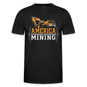 Mining Trucker America Mining Mine Coal Mine Truck - Men's Functional T-Shirt - black - Front - AI Model Male 178 dark (178cm)