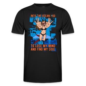 Diving Freediving Freediver Apnea Gift - Men's Functional T-Shirt - black - Front - AI Model Male 178 dark (178cm)
