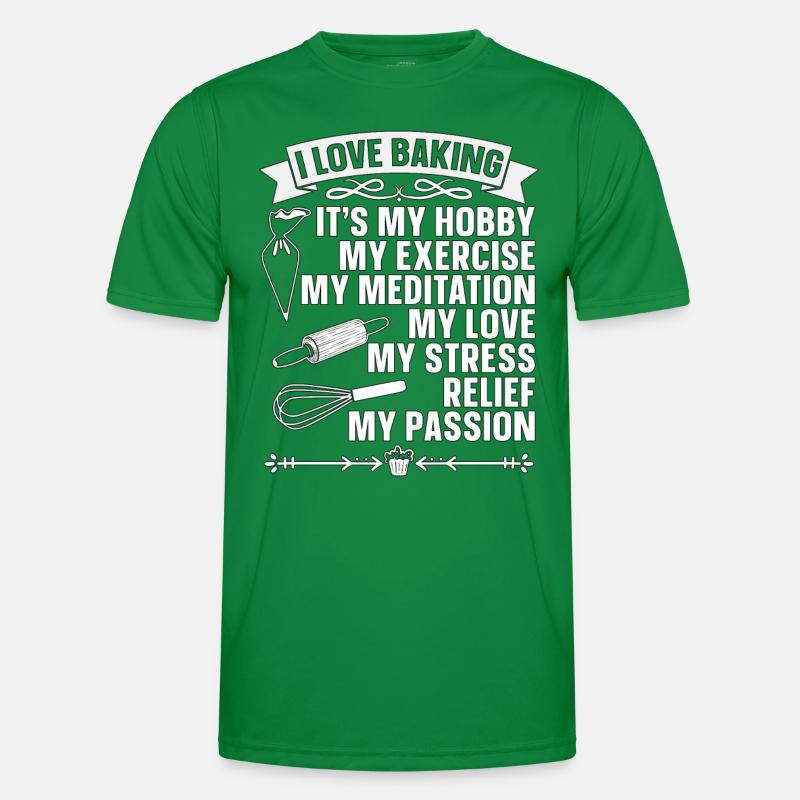 Baker I Love Baking Bakery Chef Cupcake Bake Männer Funktions-T-Shirt