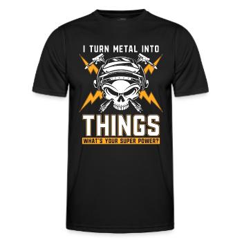 Welder Turn Metal Into Welding Career Weld Iron - Men's Functional T-Shirt - black - Front - AI Model Male 178 dark (178cm)