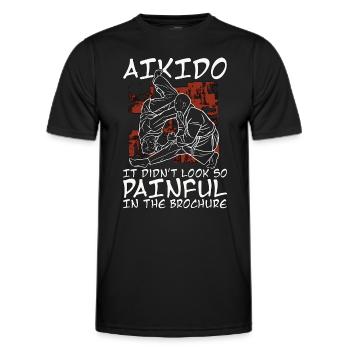 Aikido It Didn't Look So Painful Martial Samurai - Men's Functional T-Shirt - black - Front - AI Model Male 178 dark (178cm)