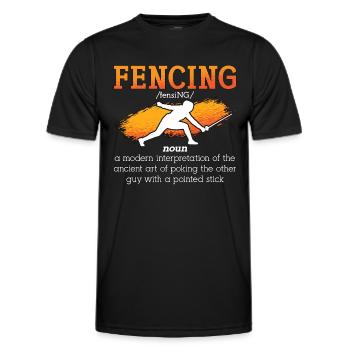 Escrime Interprétation moderne de l’escrimeur de duel à l’épée - T-shirt sport Homme - noir - Devant - AI Model Male 178 dark (178cm)