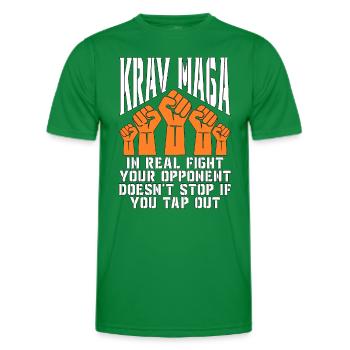 Krav Maga dans le vrai combat votre combattant de sports de combat - T-shirt sport Homme - vert - Devant - AI Model Male 178 dark (178cm)
