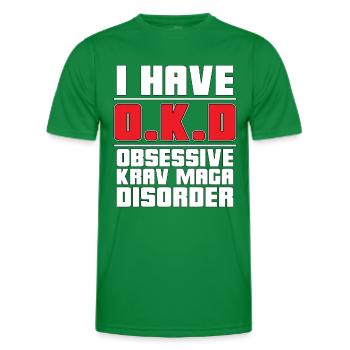Krav Maga J’ai O.K.D Arts Martiaux Combat Fighter - T-shirt sport Homme - vert - Devant - AI Model Male 178 dark (178cm)
