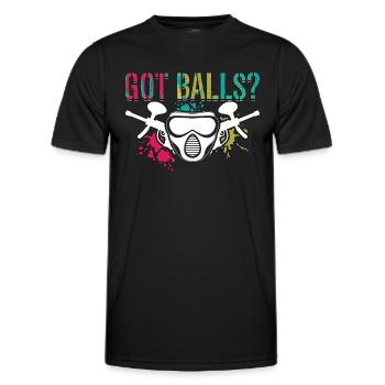 Paintball Got Balls Air Gun Sport Paintball Player - Men's Functional T-Shirt - black - Front - AI Model Male 178 dark (178cm)
