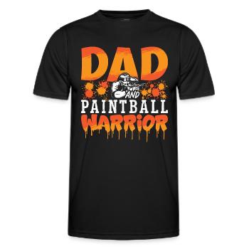 Paintball Dad And Air Gun Warrior Paintball Player - Men's Functional T-Shirt - black - Front - AI Model Male 178 dark (178cm)