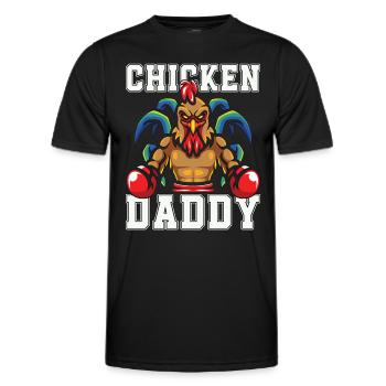 Cock Chicken Daddy Farm Animal Cock Lover - Men's Functional T-Shirt - black - Front - AI Model Male 178 dark (178cm)