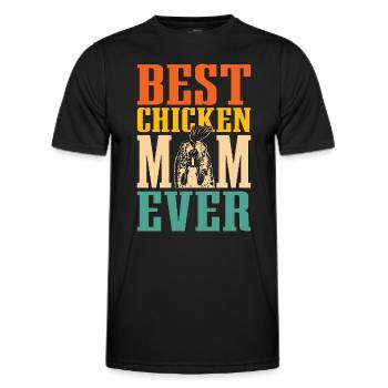 Cock Best Chicken Mom Retro Lovers Cock Lover - Men's Functional T-Shirt - black - Front - AI Model Male 178 dark (178cm)