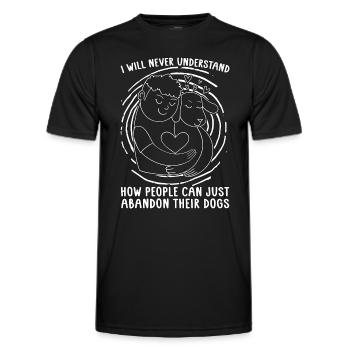 Animaux abandonnés Je ne serai jamais sans abri Amoureux des animaux - T-shirt sport Homme - noir - Devant - AI Model Male 178 dark (178cm)