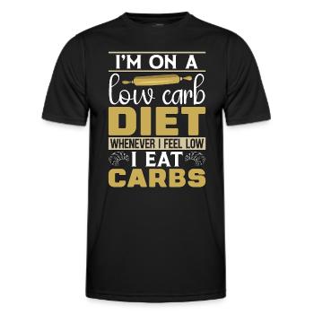 Régime faible en glucides Je suis sur un mode de vie sain faible en glucides - T-shirt sport Homme - noir - Devant - AI Model Male 178 dark (178cm)