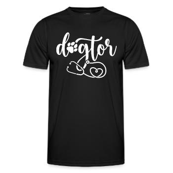 Veterinary Dogtor Vet Tech Pet Doctor Veterinarian - Men's Functional T-Shirt - black - Front - AI Model Male 178 dark (178cm)