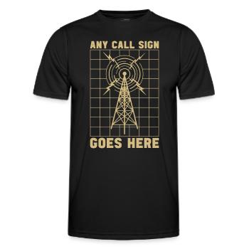 Ham Radio Any Call Sign Goes Radio Tower Operator - Men's Functional T-Shirt - black - Front - AI Model Male 178 dark (178cm)