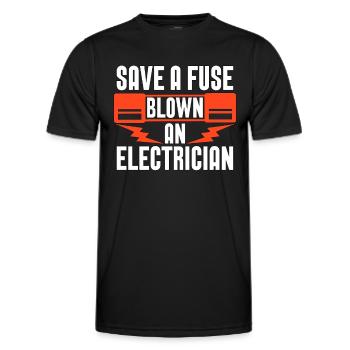 Electronics Repair Save A Fuse Tools Electrician - Men's Functional T-Shirt - black - Front - AI Model Male 178 dark (178cm)