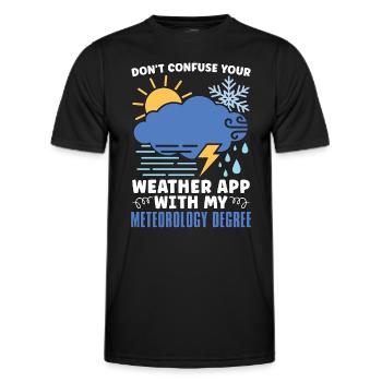 Météorologie Ne confondez pas vos prévisions météorologiques - T-shirt sport Homme - noir - Devant - AI Model Male 178 dark (178cm)