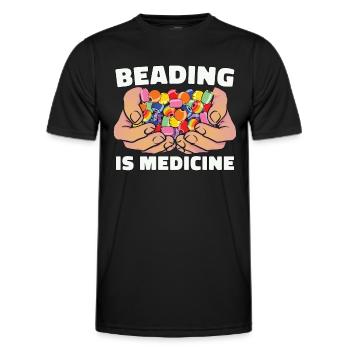Beading Is Medicine Jewelry Making Beadwork Beader - Men's Functional T-Shirt - black - Front - AI Model Male 178 dark (178cm)