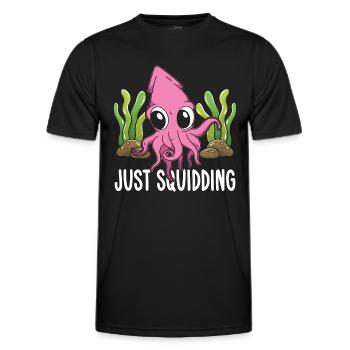 Marine Biology Just Squidding Underwater Biologist - Männer Funktions-T-Shirt - Schwarz - Vorne - AI Model Male 178 dark (178cm)