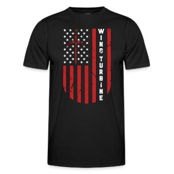 Wind Turbine Tech Wind Turbine Windmill Technician - Männer Funktions-T-Shirt - Schwarz - Vorne - AI Model Male 178 dark (178cm)