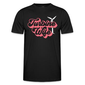 Wind Turbine Tech Turbine Wife Loves Green Energy - Männer Funktions-T-Shirt - Schwarz - Vorne - AI Model Male 178 dark (178cm)