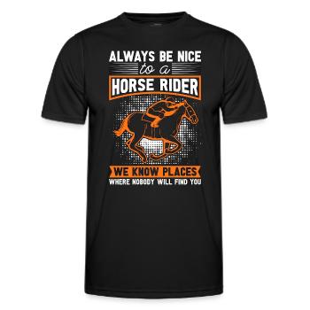 Les courses de chevaux sont toujours agréables pour les chevaux - T-shirt sport Homme - noir - Devant - AI Model Male 178 dark (178cm)
