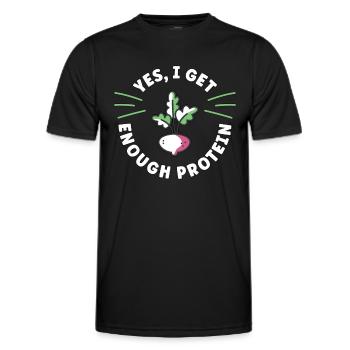 Vegan Diet Yes I Get Enough Plant Based Meat Free - Men's Functional T-Shirt - black - Front - AI Model Male 178 dark (178cm)