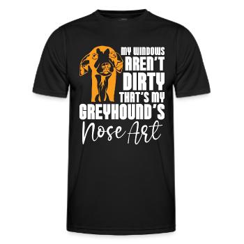 Greyhound Racing Mon Windows Rescue Greyhound Racer - T-shirt sport Homme - noir - Devant - AI Model Male 178 dark (178cm)
