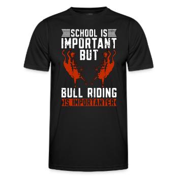 Bull Riding School Is Important Loves Bucking Bull - Men's Functional T-Shirt - black - Front - AI Model Male 178 dark (178cm)