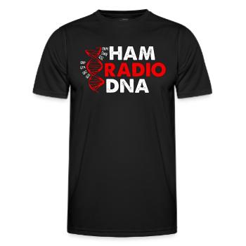 Ham Radio DNA Frequency Channel Ham Radio Operator - Men's Functional T-Shirt - black - Front - AI Model Male 178 dark (178cm)