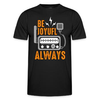 Ham Radio Be Joyful Always Channel Radio Operator - Men's Functional T-Shirt - black - Front - AI Model Male 178 dark (178cm)