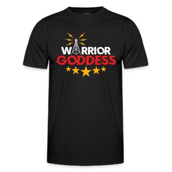 Ham Radio Warrior Goddess Frequency Radio Tower - Men's Functional T-Shirt - black - Front - AI Model Male 178 dark (178cm)