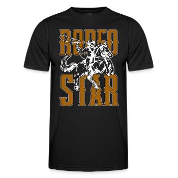 Steer Wrestling Rodeo Star Horses Steer Wrestling - T-shirt sport Homme - noir - Devant - AI Model Male 178 dark (178cm)