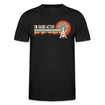 Ham Radio I'm Radio-Active Retro Radio Operator - Männer Funktions-T-Shirt - Schwarz - Vorne - AI Model Male 178 dark (178cm)