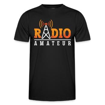 Ham Radio Amateur Loves Antenna Ham Radio Operator - Men's Functional T-Shirt - black - Front - AI Model Male 178 dark (178cm)