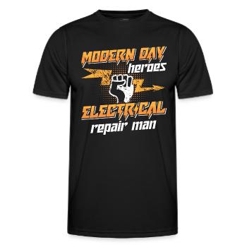 Electronics Repair Modern Day Heroes Repair Worker - Men's Functional T-Shirt - black - Front - AI Model Male 178 dark (178cm)