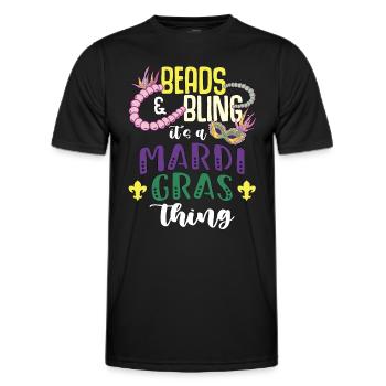 Perles de perles et Bling C’est un perlateur de bijoux perlé - T-shirt sport Homme - noir - Devant - AI Model Male 178 dark (178cm)