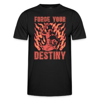 Forging Forge Your Destiny Iron Worker Blacksmiths - Männer Funktions-T-Shirt - Schwarz - Vorne - AI Model Male 178 dark (178cm)
