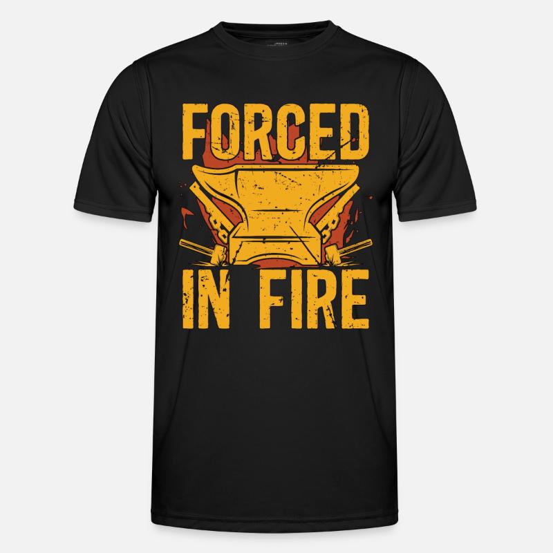 Forging Forced In Fire Farrier Anvils Blacksmiths Männer Funktions-T-Shirt